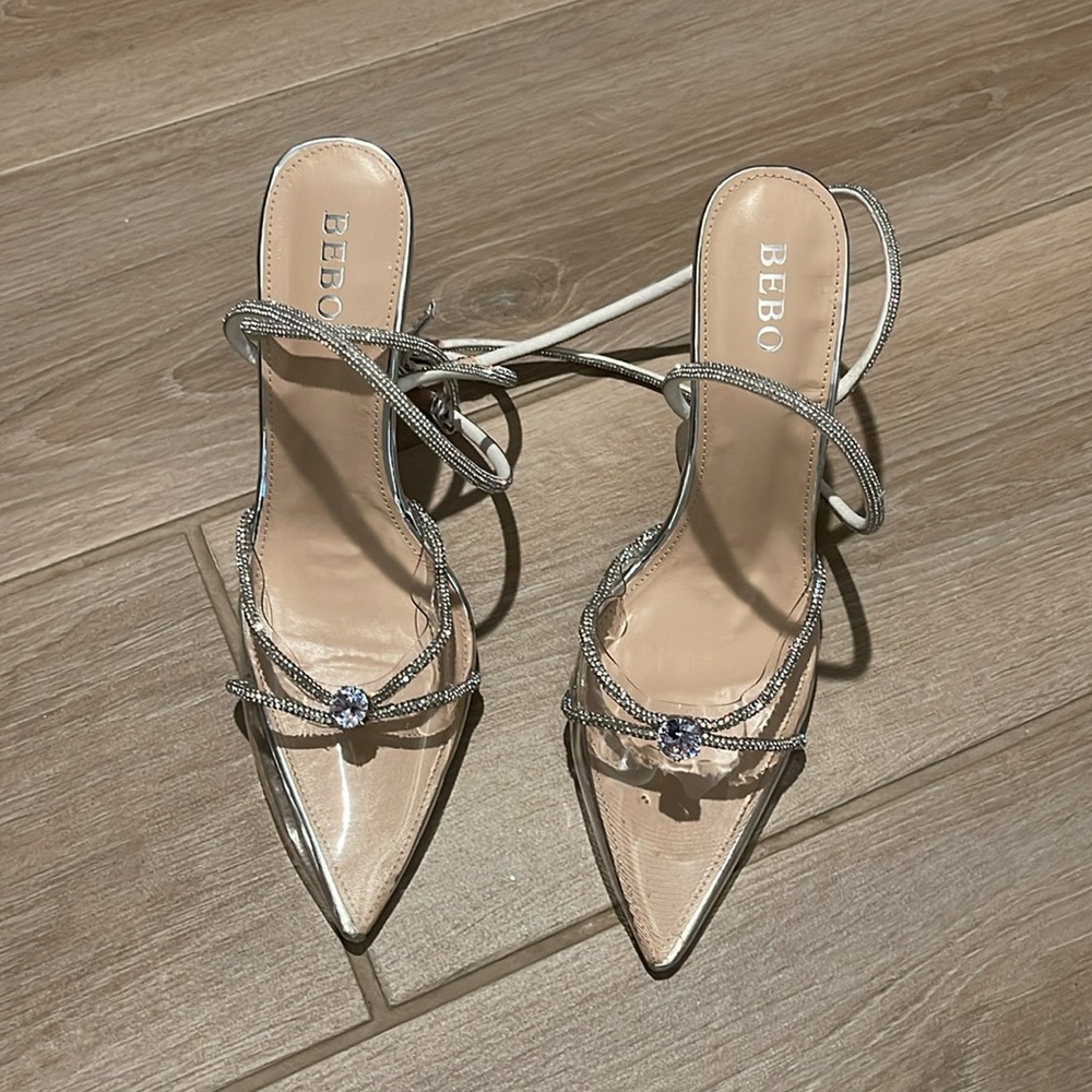 BEBO holly bridal embellished heel clear/silver
